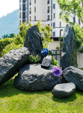 仿真石头造景假山石刻字园林景观售楼部庭院橱装饰造景软装