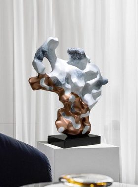 新中式高端玻璃钢雕塑摆放简约现代连锁公共空间玄关抽象艺术装置