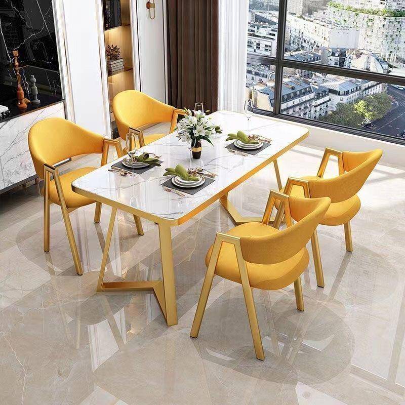 小户型餐桌椅洽谈桌椅组合饭厅奶茶快餐店餐桌子长方桌椅餐饮商用 - 图2