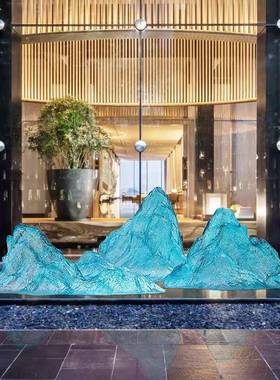 样品屋展示中心透明假山玄关雕塑摆件会所饭厅酒店大厅大型艺术树