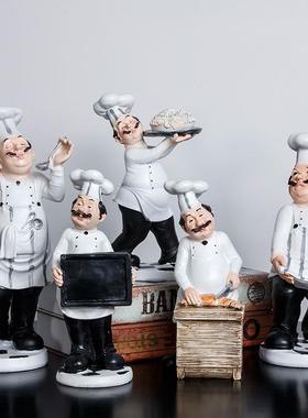 创意西餐厅装饰品摆件美式厨师人物酒柜咖啡馆甜品蛋糕店小公仔