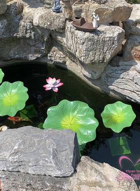 铁创意模拟荷叶不锈钢雕塑装饰品酒店泳池水景金属莲花花园装饰品