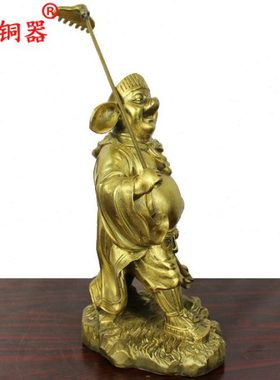 宇卓铜器纯铜猪八戒黄铜猪八戒家居装饰工艺品摆件