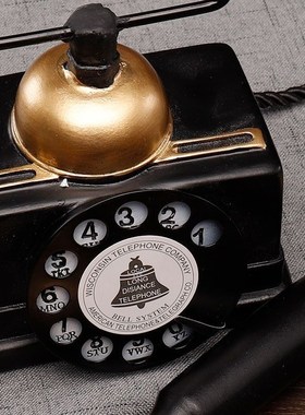 欧式电话机摆件客厅酒柜电视柜复古装饰品房间办公室桌面摆设怀旧