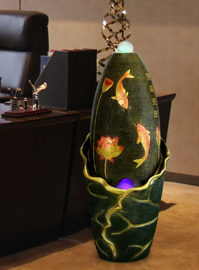 创意假山流水喷泉水晶球转运球客厅室内招财蛋水景观装饰礼品