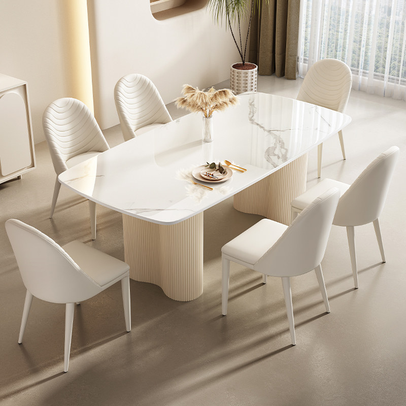 法式奶油风岩板餐桌椅子半岛台饭桌小户型家用新款西餐桌,淘宝优惠券,粉丝福利购,淘宝优惠卷