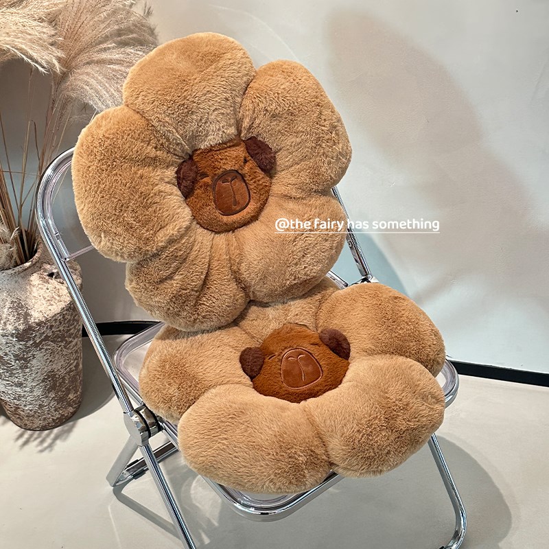 卡皮巴拉坐垫加厚椅子垫屁垫办公室久坐学生教室宿舍座椅垫子座垫 - 图3