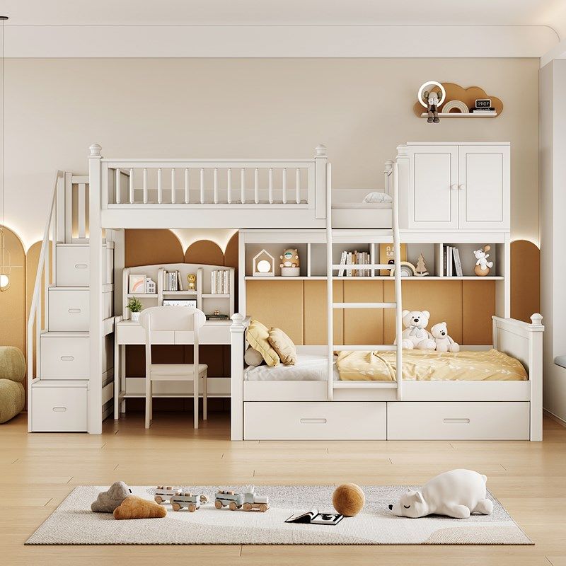 交错式上下床儿童错位型全实木上床下桌互打扰上下铺低床,淘宝优惠券,粉丝福利购,淘宝优惠卷