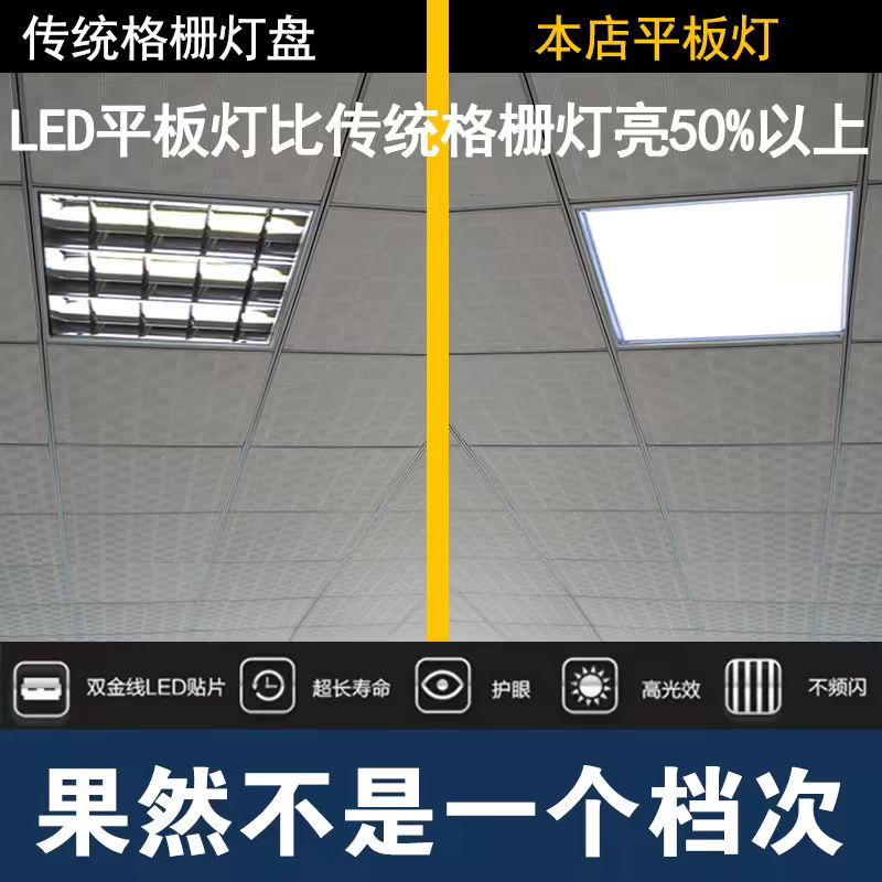 超薄600x600led平板灯集成吊顶石膏板铝扣板矿棉板60x60LED灯,淘宝优惠券,粉丝福利购,淘宝优惠卷