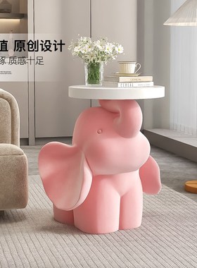 植绒大象客厅落地摆件装饰大型电A视柜沙发旁边几茶几轻奢乔迁礼
