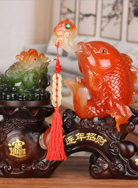 酷蒙金蟾锦鱼白菜装饰家居电视柜办公室装饰品新居入伙店铺