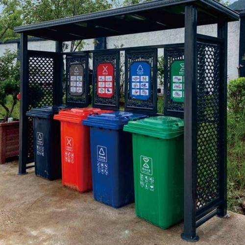 垃圾分类亭收集亭定制户外不锈钢宣传栏做雨棚广告牌小区公告架子 - 图2