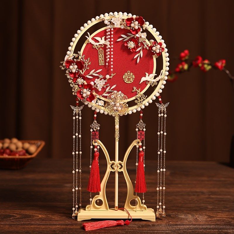 团扇结婚新娘秀禾di材料包中式出嫁喜扇明制手工婚扇子成品面,淘宝优惠券,粉丝福利购,淘宝优惠卷