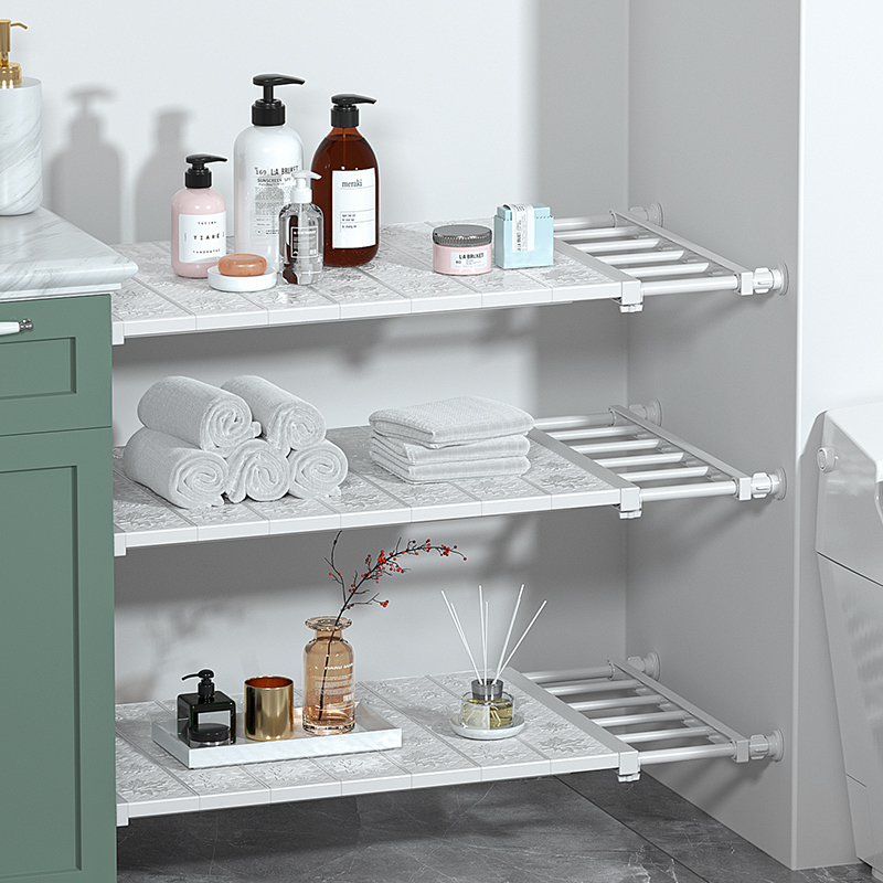 衣柜内收纳隔板分l层架宿舍衣橱柜子隔层隔断神器分隔板置物架免 - 图1