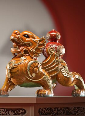 朱炳仁铜 百福纳财貔貅摆件装饰工艺品礼品家居招财中式铜貔貅