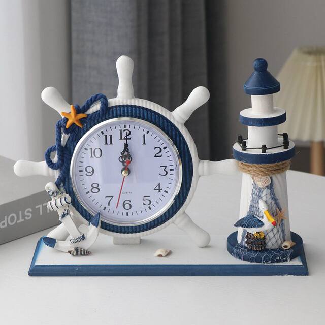 Mediterranean clock creative clock table display tabletop living room bedroom silent home desktop clock