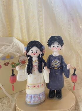 粘土人偶定制摆件结婚礼物情侣礼物真人转Q纪念日礼物