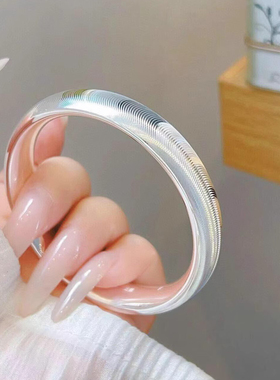 足银9999纯银手镯女猫眼时尚闭口银镯子小众设计年轻款送女友礼物