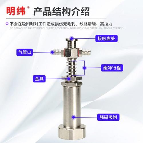 M12螺纹带强力磁铁大头金具吸盘磁性 固定座金属支架机械手配件 - 图2