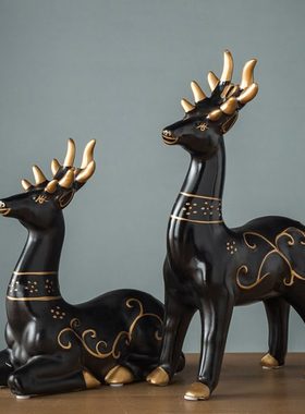 北欧简约花瓶鹿摆件家居饰品客厅酒柜装饰品房间创意陶瓷电视柜