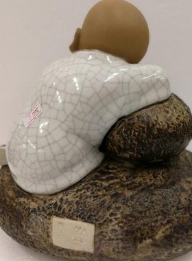 一休和尚沙弥和为贵石湾陶瓷公仔工艺品中式禅意客厅手工人物摆件