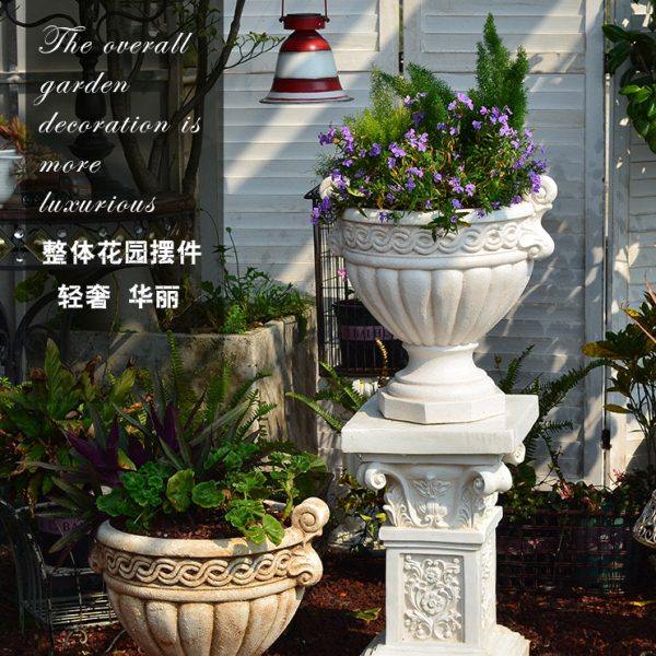 欧式高档罗马柱子花盆别墅门口大号落地阳台庭院花园底座摆件花架,淘宝优惠券,粉丝福利购,淘宝优惠卷