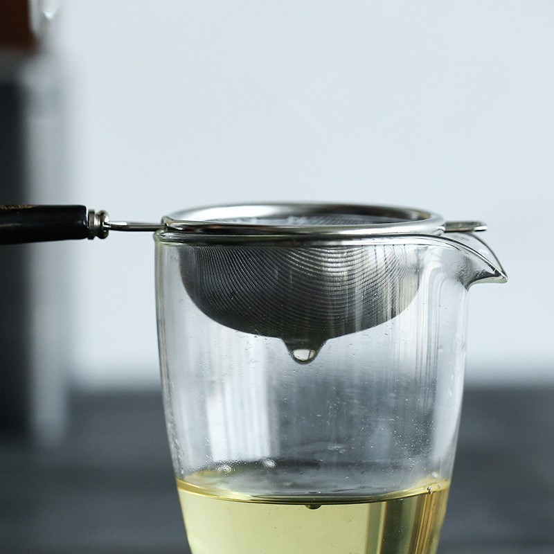 厂家日式304不锈钢茶滤茶隔细密过滤网滤茶器茶漏.黑白柄大小 - 图2