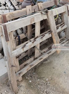 老旧农具老木耙旧地耙耕地农耕工具古代农具方地耙民俗农村老旧货