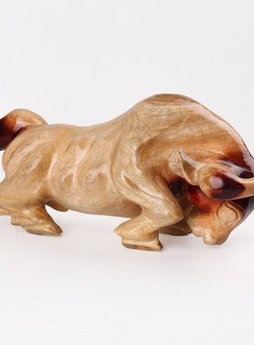 【慈航阁】桃木生肖牛摆件木雕牛桃木牛摆件