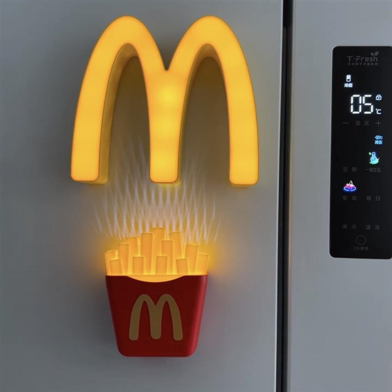 麦当劳磁吸冰箱贴客厅氛围灯充电款F小夜灯装饰摆件发光广告灯牌 - 图2