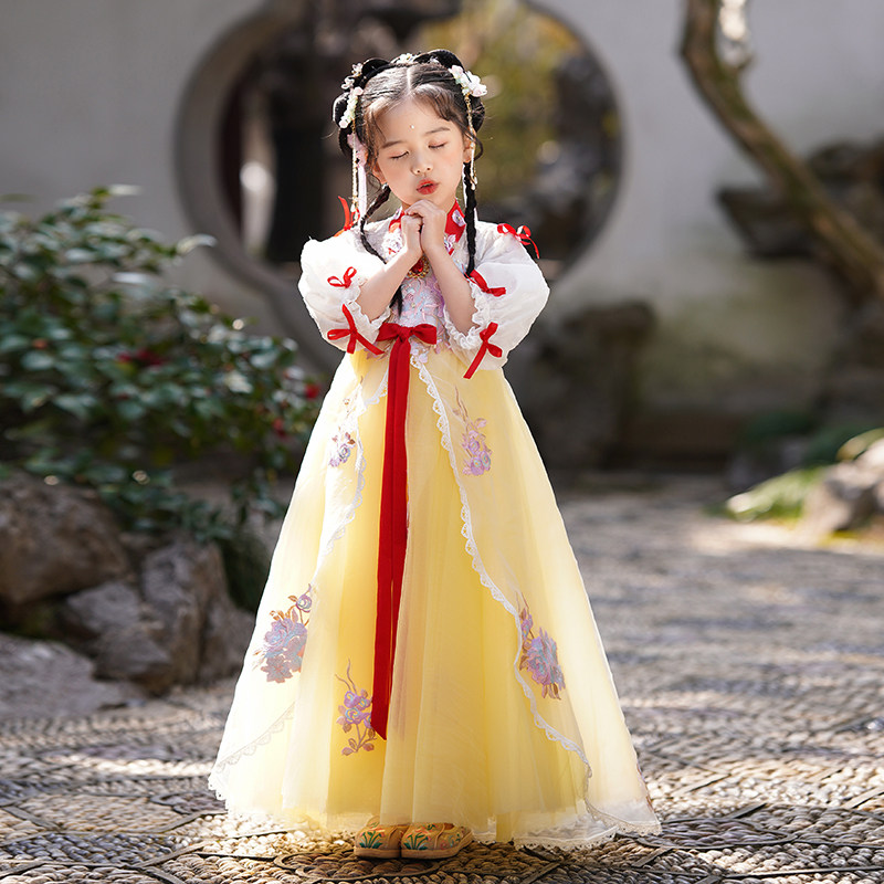 白雪公主裙女童2025新款儿童汉服童话公主连衣裙爱莎冰雪奇缘裙子,淘宝优惠券,粉丝福利购,淘宝优惠卷