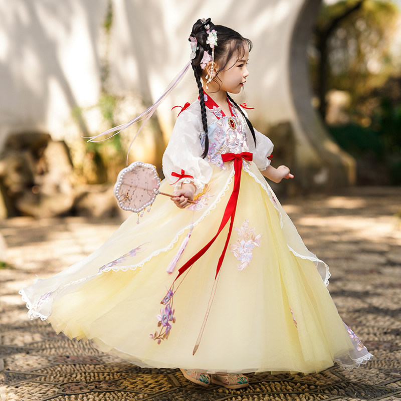 白雪公主裙女童2025新款儿童汉服童话公主连衣裙爱莎冰雪奇缘裙子,淘宝优惠券,粉丝福利购,淘宝优惠卷