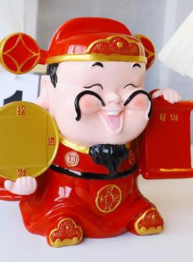 财神爷收银台桌面装饰品财神佛像神像树脂工艺品2025前台招财摆件