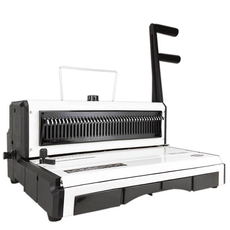 T970R铁圈装订机双线圈装订机全抽刀40孔圆孔打孔机台历铁圈机 - 图0