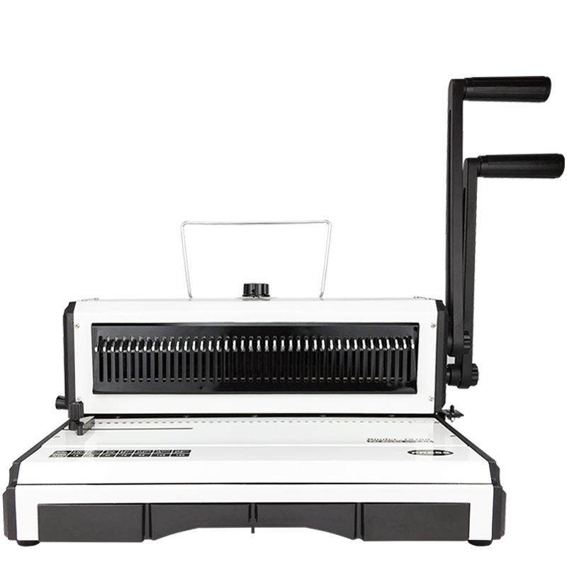 T970R铁圈装订机双线圈装订机全抽刀40孔圆孔打孔机台历铁圈机 - 图3