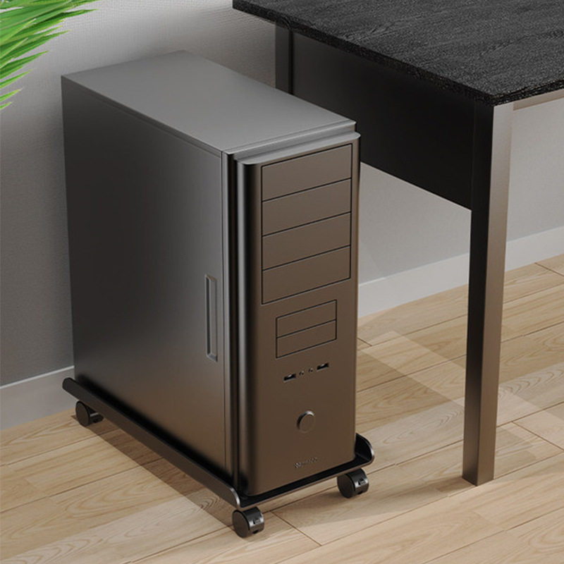 Computer host bracket removable chassis desktop with pulley base storage rack home office computer tray