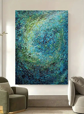 HLF.手绘大芬村油画《星河如梦》肌理感挂画客厅玄关背景墙装饰画