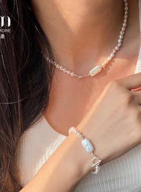 KISSMORE/琛墨破界之境2025新款天然巴洛克淡水珍珠纯银项链女款