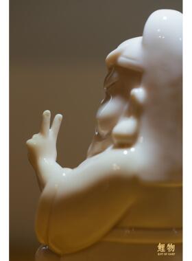 鲤物文创｜关二爷关公关老爷德化白瓷萌趣威武摆件