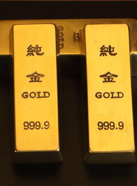 黄铜仿真金条实心黄铜金砖摆件元宝家居客厅店铺装饰开业乔迁礼品