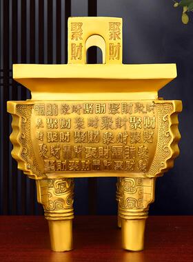 全铜香炉四方鼎铜鼎摆件鼎盛千秋铜聚财鼎家居客厅公司办公室装饰