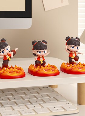 哪吒2之魔童闹天生羁绊手办公仔手机支架摆件工位追剧神器