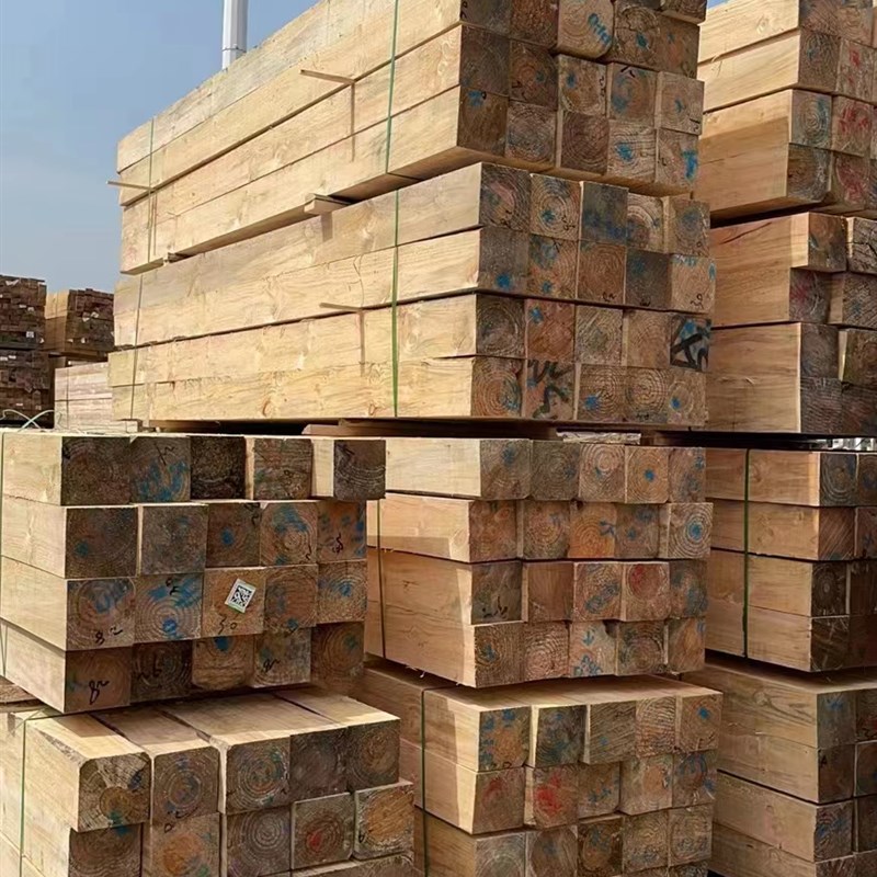 枕木榆木吊车硬杂l木垫木矿用实木设备垫木建筑桥梁枕木拉钢卷定 - 图2