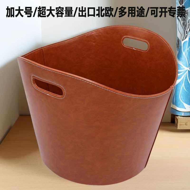 圆形加大号多用途外销欧美PU皮柴火袋毡布麻布壁炉木柴收纳皮篮子,淘宝优惠券,粉丝福利购,淘宝优惠卷