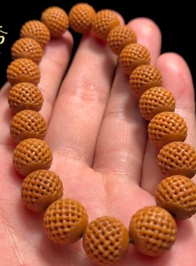 猴头小核桃手串雕刻网格路路通手链一网情深网纹回纹单圈手持单籽