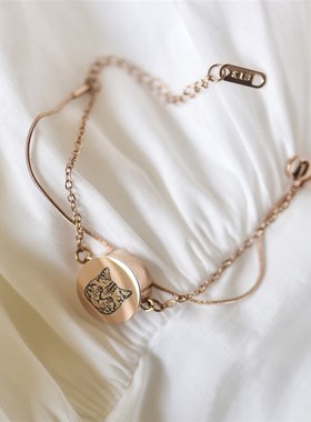 来图定制宠物毛发骨灰珍藏手链猫狗照片头像名字定制纪念品礼物