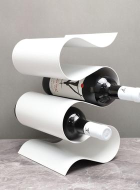 现代简约金属酒架玻璃酒具展厅卧室书房客厅餐厅桌面玄关饰品摆件