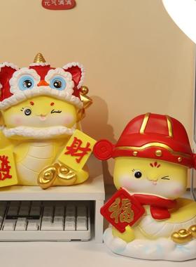 2025新款生肖蛇年存钱罐大容量防摔可爱儿童只进不出储蓄罐摆件