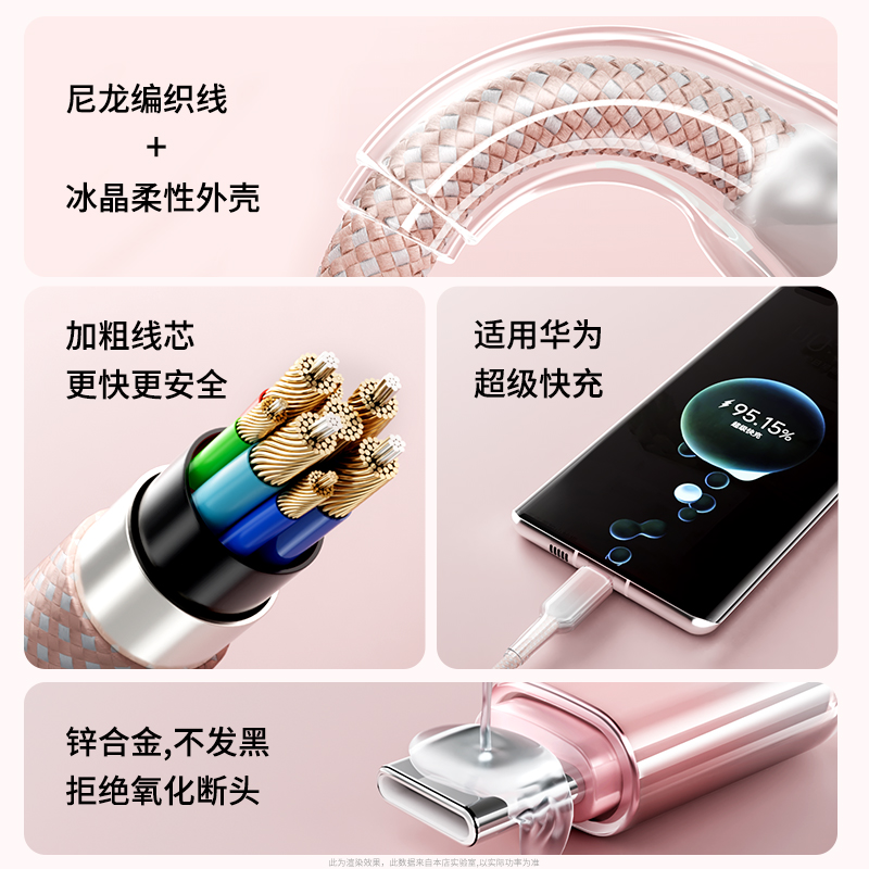 快充套装一拖三适用苹果OPPO小米vivo华为Typec安卓数据线充电线器多头三合一多功能三头手机车载