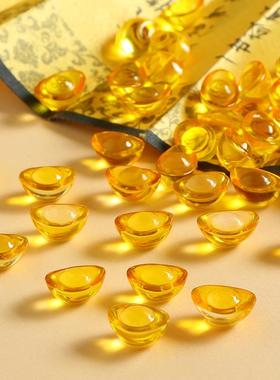 黄水晶彩色发财元宝diy饰品配件摆件大号聚宝盆碎石装饰乔迁礼品